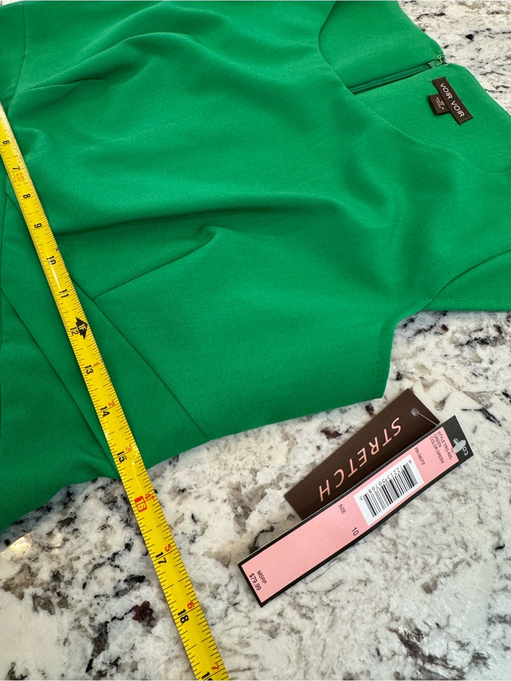 Voir Voir Emerald Green Cap-Sleeve Midi Sheath Dress - Picture 5 of 10